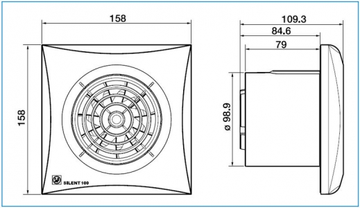 Накладной вентилятор Soler & Palau SILENT-100-CZ GOLD